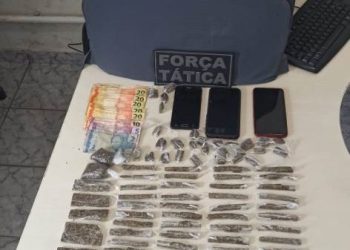 Operação realizada por policiais do 13º BPM resulta na prisão de três pessoas e na apreensão de entorpecentes