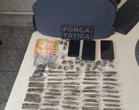 Operação realizada por policiais do 13º BPM resulta na prisão de três pessoas e na apreensão de entorpecentes