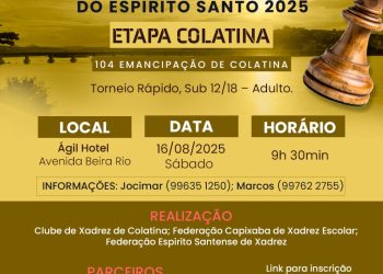 Inscrições abertas para a II Copa dos Campeões Municipais de Xadrez em Colatina.